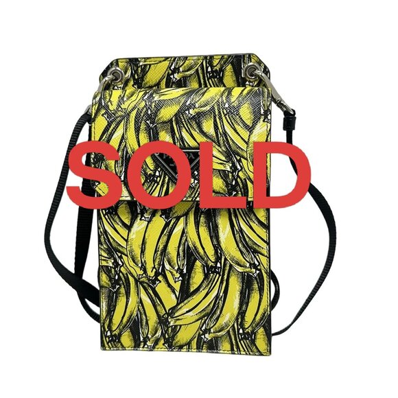 Prada Handbags - PRADA - Yellow Black Leather Shoulder Bag 554-050725